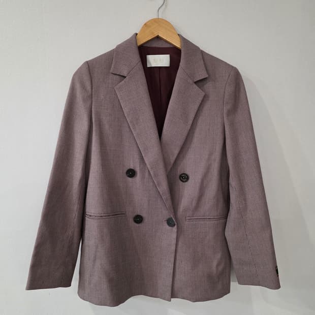 한섬 SJSJ 더블 버튼 체크 자켓 76-90-155