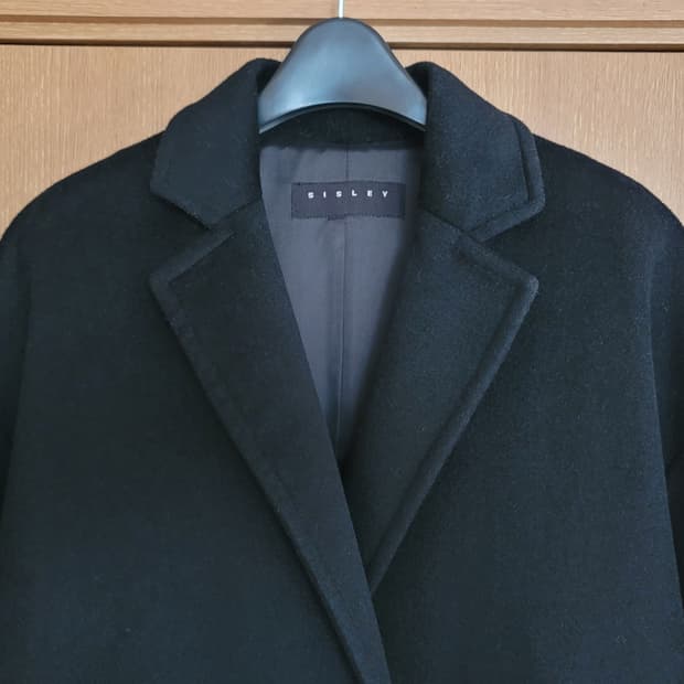 SISLEY | 블랙 모직 롱코트 55 | (모97캐시미어3)