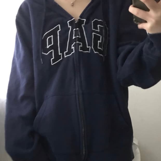 갭 네이비 후드집업