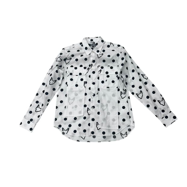 블랙 꼼데가르송 폴카 도트 셔츠