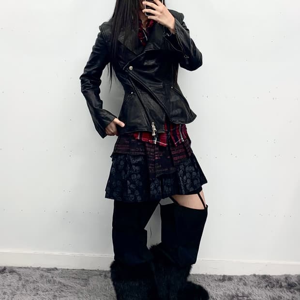 비비안웨스트우드 레드라벨 램스킨 트랜스폼 바이커자켓