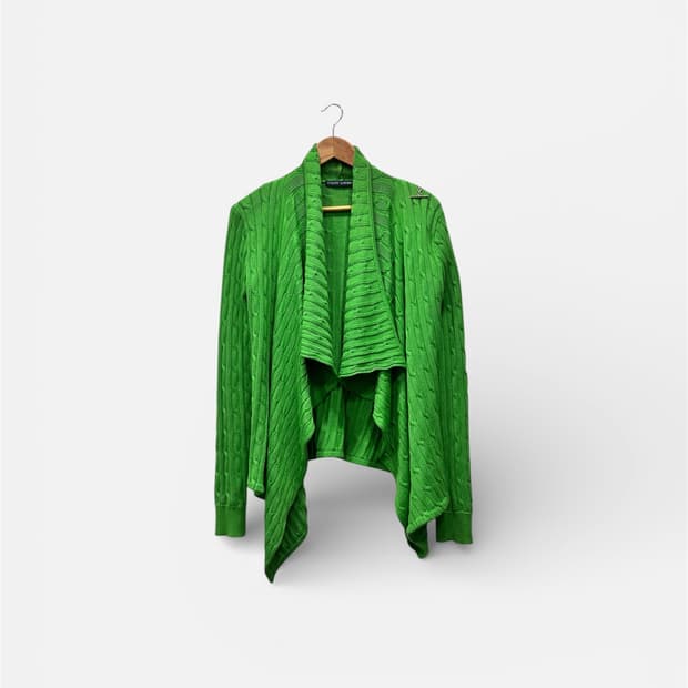 폴로랄프로렌 케이프 니트 가디건 M 그린