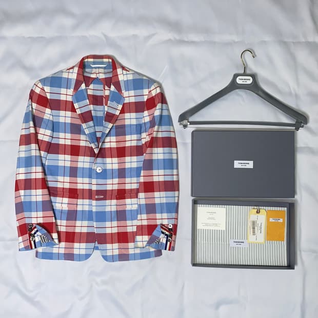 톰브라운 2011 런웨이 타탄 체크 논파이핑 자켓