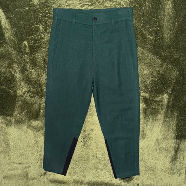 [S] 앤드뮐미스터 패널 디테일 울 트라우저 팬츠 그린