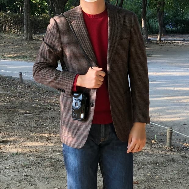 수트서플라이 캐시미어 하운드 투스 자켓