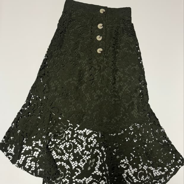 여성 자라 ZARA 머메이드 언발란스 레이스 롱 스커트 xs