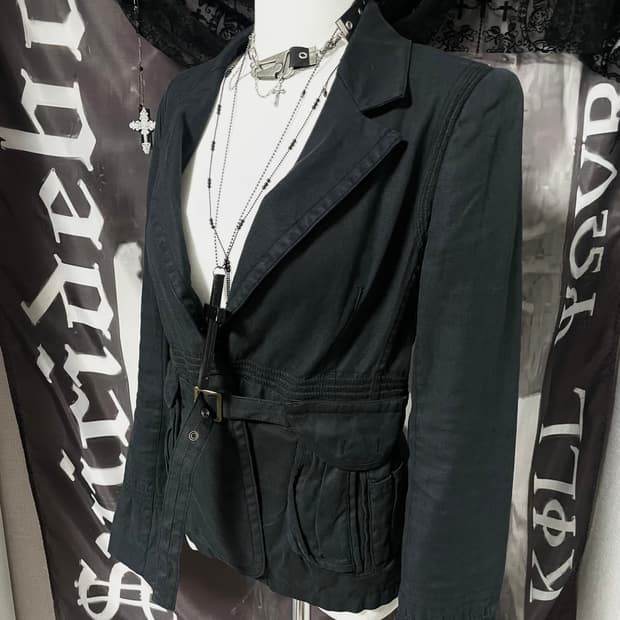 Rare* 츠모리치사토 벨티드 린넨 자켓 gomme 꼼데st 핀터레스트