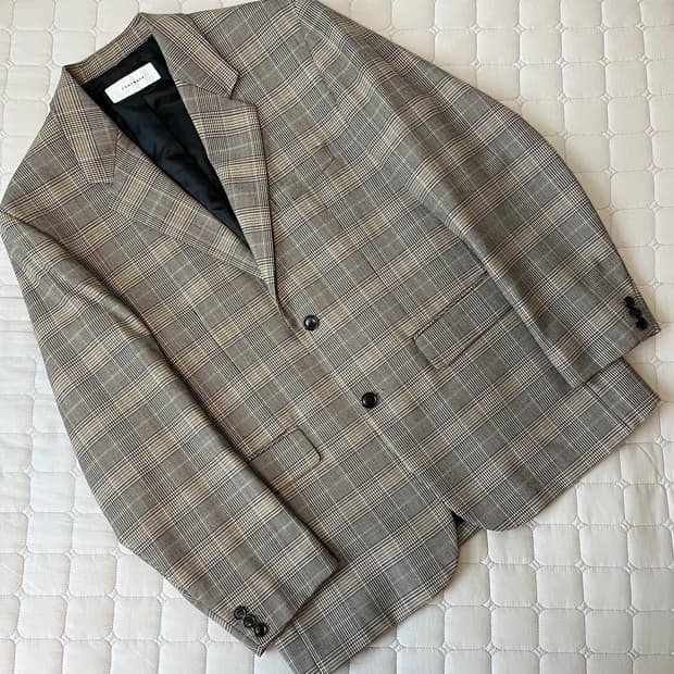 토니웩 울 체크 블레이저 L