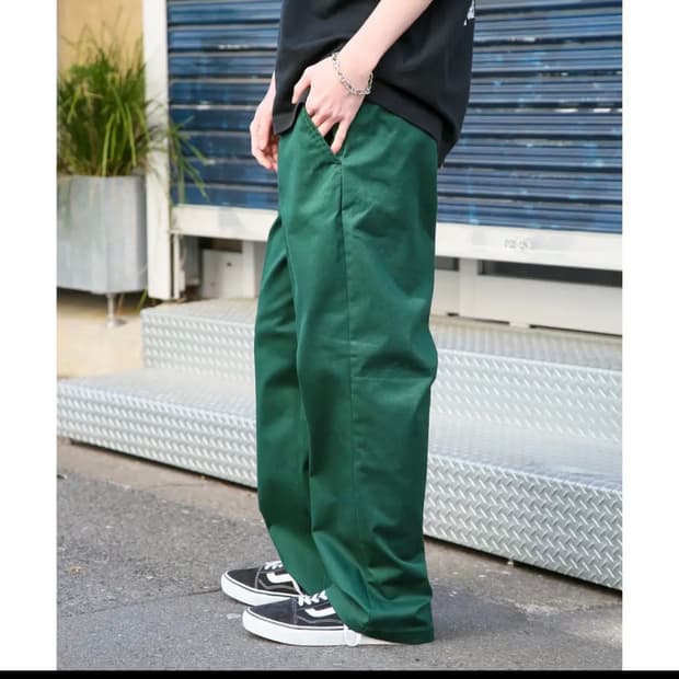 [새상품] 디키즈 일본 별주판 밴딩 치노 딥그린 M