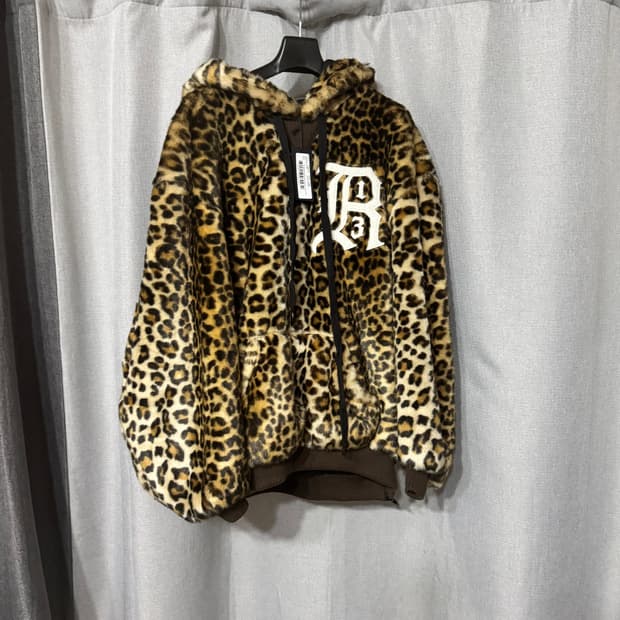 R13 오버사이즈드 팝오버 퍼 후디