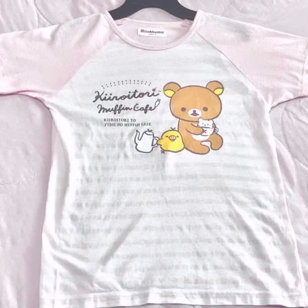 San-X 산엑스 리락쿠마 진리진티지 미소녀 반팔 티셔츠