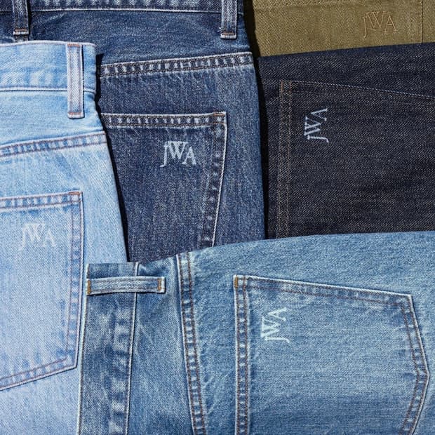 유니클로 jw anderson 스트레이트진 blue 26