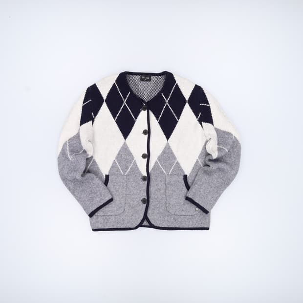 95 엘르 여성 아가일 가디건 0408H1