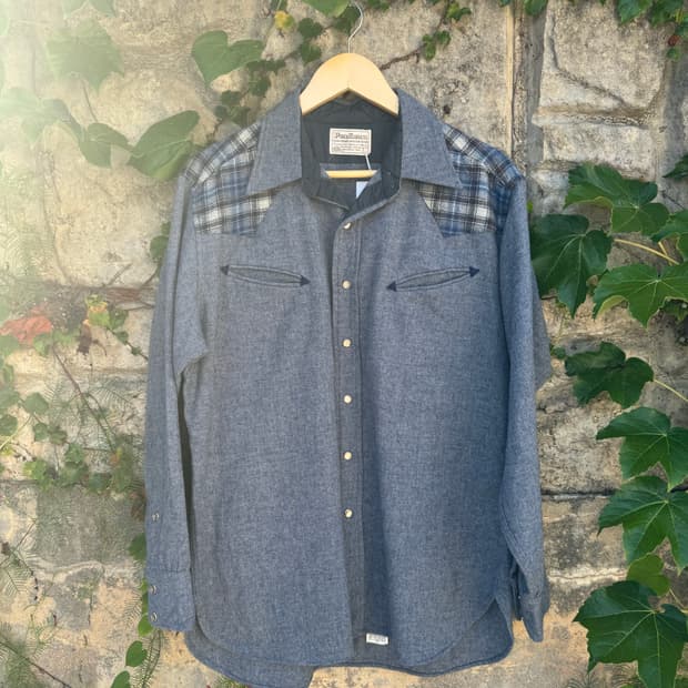 70s pendleton 펜들턴 울 웨스턴 셔츠 L
