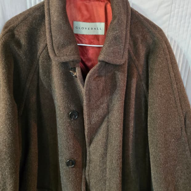 글로버올 브라운 울 오버핏 코트 잉글랜드 