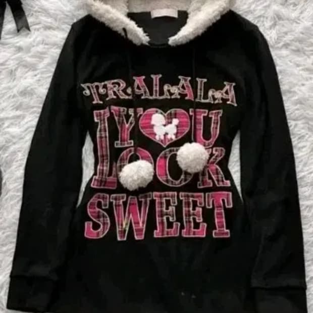 Tralala 트랄라라 블랙 후드 원피스