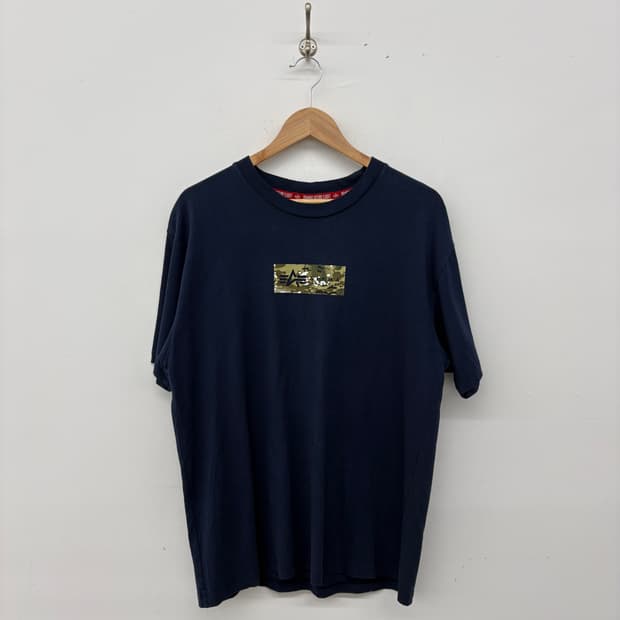 알파인더스트리 카모 로고 반팔 티셔츠 네이비 남성XL