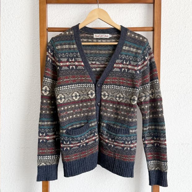 눈송이 브이넥 가디건