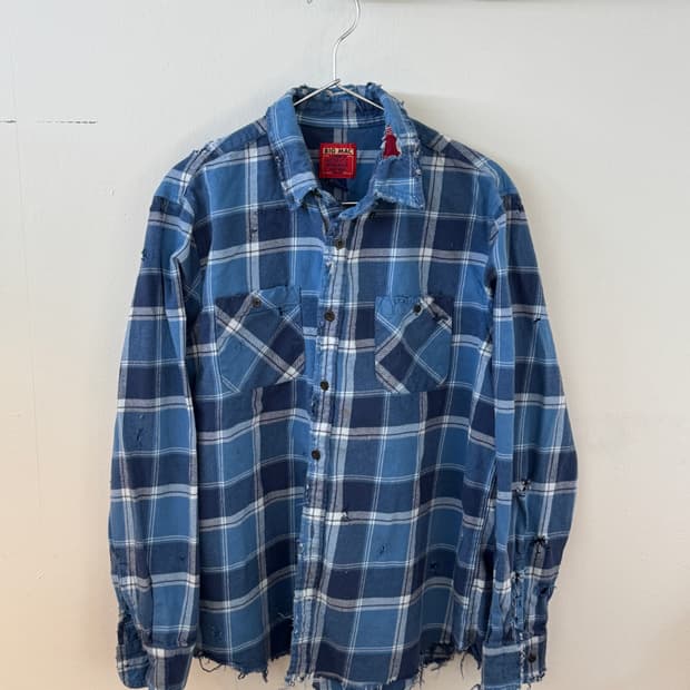 90s big mac flannel repair button shirt
