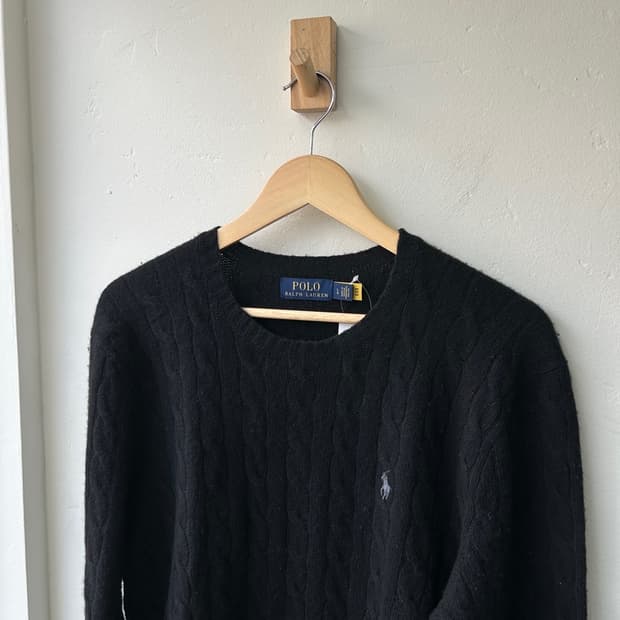 16262 - 폴로 랄프로렌 블랙 케이블 울 니트 (울 90% 캐시미어 