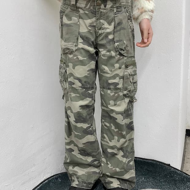 y2k 카모 멀티포켓 카고팬츠