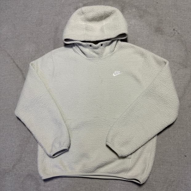 나이키 NSW 에센셜+ 셰르파 풀오버 후드 라이트 본