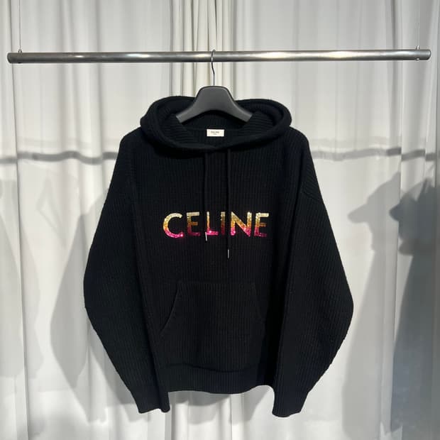 (오버xs) 셀린느 니트 후드 블랙 