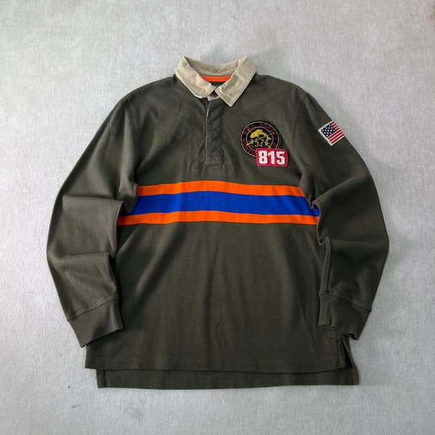 95 폴로랄프로렌 신형 성조기 카키 럭비티 