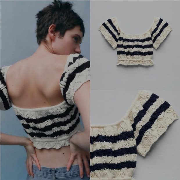 S ) 자라 ZARA 여성 오프 숄더 니트