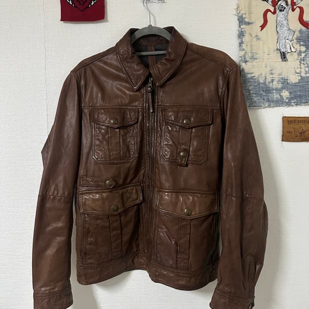 마시모 무띠 소가죽 필드자켓st  레더자켓