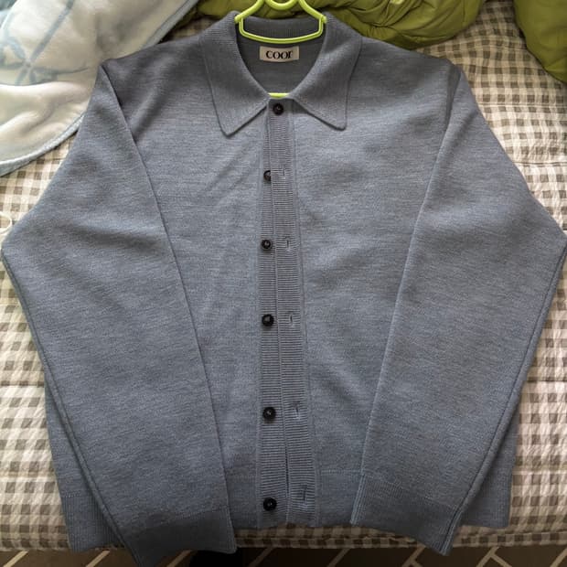 쿠어 탑필 가디건 블루 L