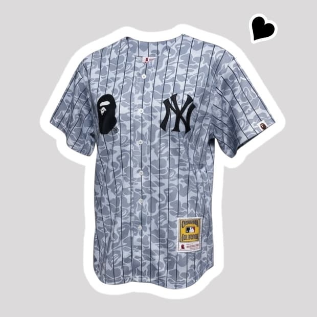 정품 베이프 양키스 미첼앤네스 져지