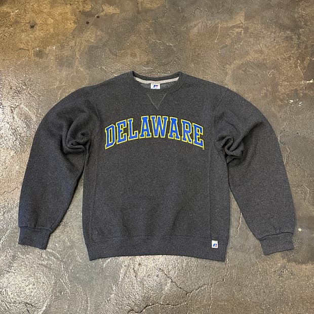 90s 러셀 DELAWARE 맨투맨 스웻셔츠 차콜 S
