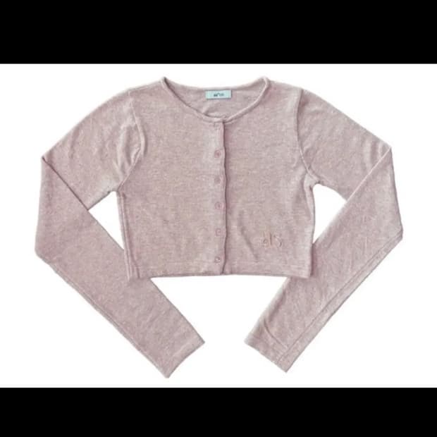 애즈온 리스 가디건 핑크