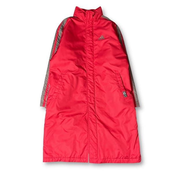 아디다스 레드 그레이 트랙 롱 바람막이 자켓