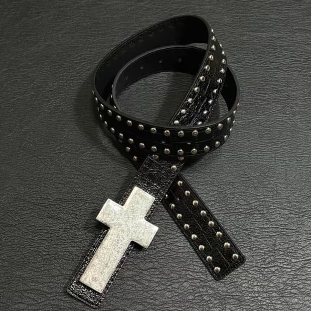Gothic Cross Punk Leather Belt