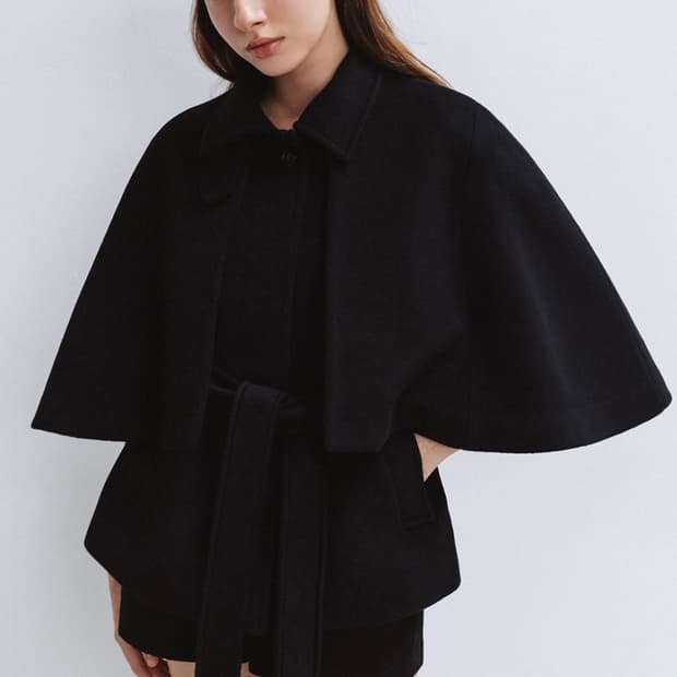 더티스 울100 케이프 발마칸 코트