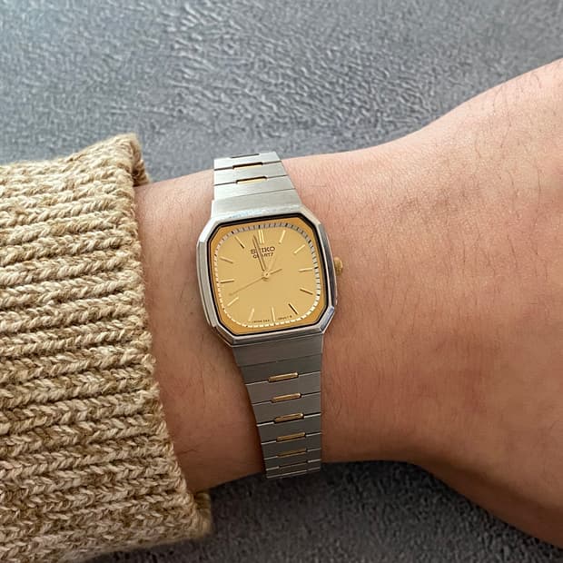 세이코 Seiko 스퀘어 쿼츠 콤비