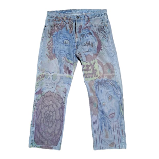 90s levis 리바이스 505 블랭크탭 오지오스본 프린티드 커스텀