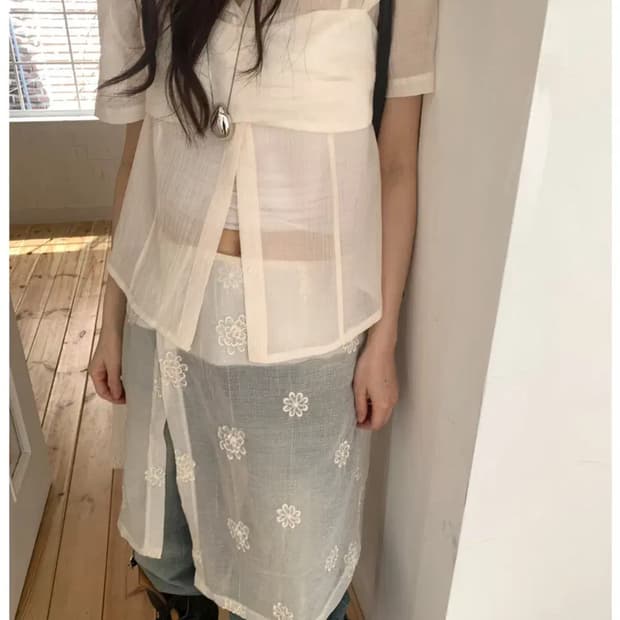 릿킴 half shirt 아이보리