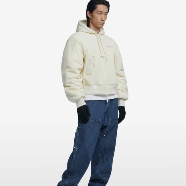 NOMANUAL HOODED BOMBER JACKET - IVORY
