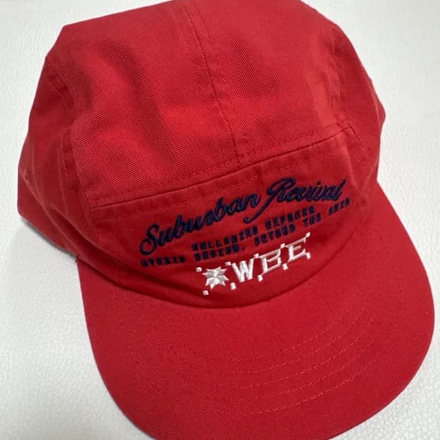 웰빙익스프레스 빈티지 코튼 캠프 캡 레드