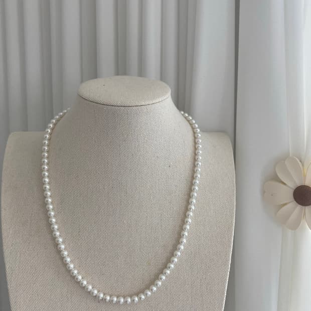 화이트 모조진주 목걸이 y2k 페어리 키치