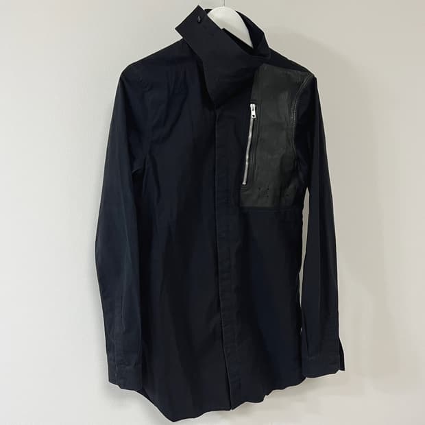 릭오웬스 15SS "FAUN" 레더 패치 포켓 셔츠