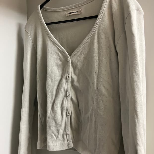 글로니 클래식 브이넥 가디건 그린