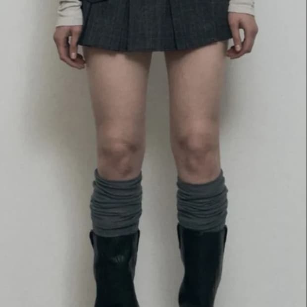 보헤미안서울 랩스커트 그레이