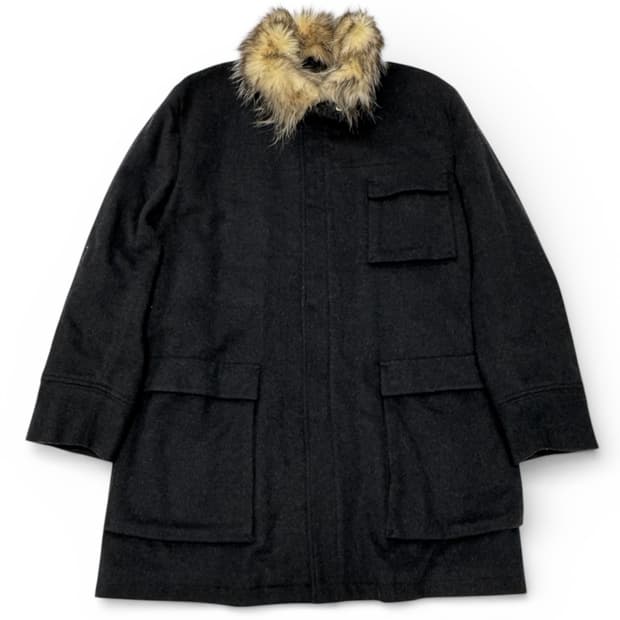 Jil Sander Early 00s Fur Military Jacket