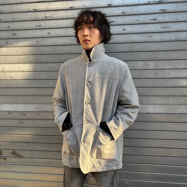 HAI SPORTING GEAR 그레이 코듀로이 & 스웻 믹스 자켓