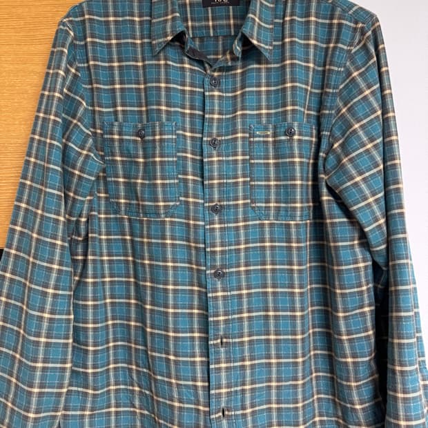 RRL 플래드 트윌 워크 셔츠 L 틸 블루