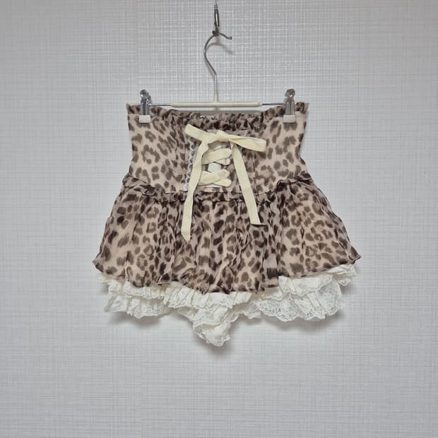 Japanese vintage 히메카지 호피쉬폰 스카팡